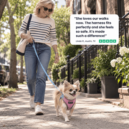 SECURE-FIT SMALL DOG HARNESS + LEASH