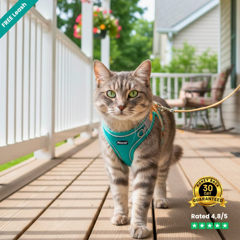 ESCAPE-PROOF CAT HARNESS + LEASH