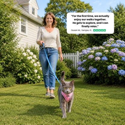 ESCAPE-PROOF CAT HARNESS + LEASH