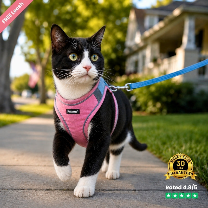 ESCAPE-PROOF CAT HARNESS + LEASH