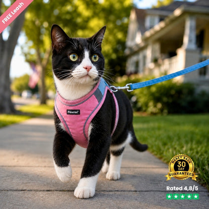 ESCAPE-PROOF CAT HARNESS + LEASH