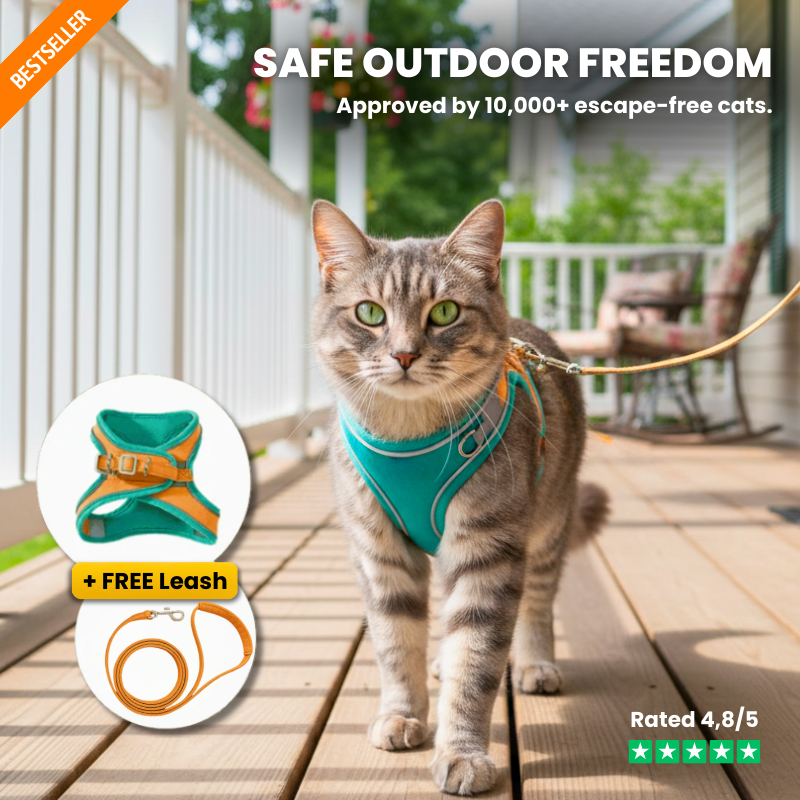 ESCAPE-PROOF CAT HARNESS + LEASH